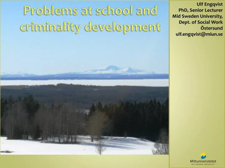 problems at school and criminality development