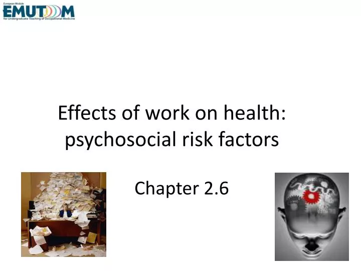 effects of work on health psychosocial risk factors