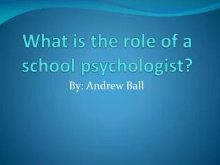 What is the role of a school psychologist?