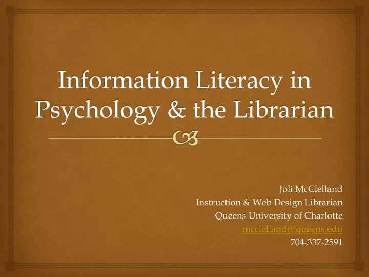 information literacy in psychology the librarian
