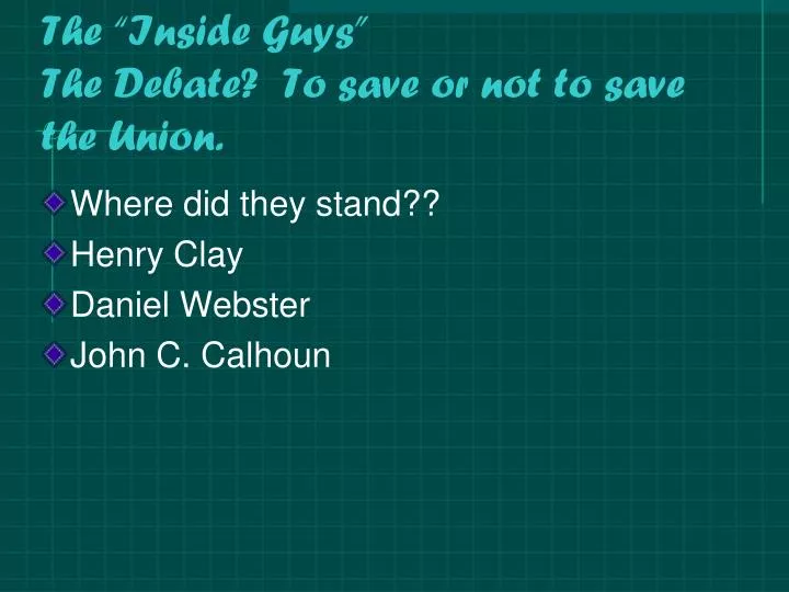 the inside guys the debate to save or not to save the union