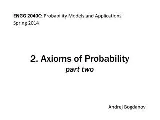 2. Axioms of Probability part two