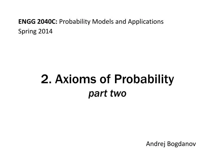 2 axioms of probability part two