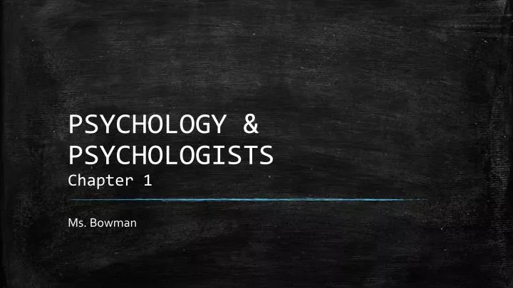 psychology psychologists chapter 1