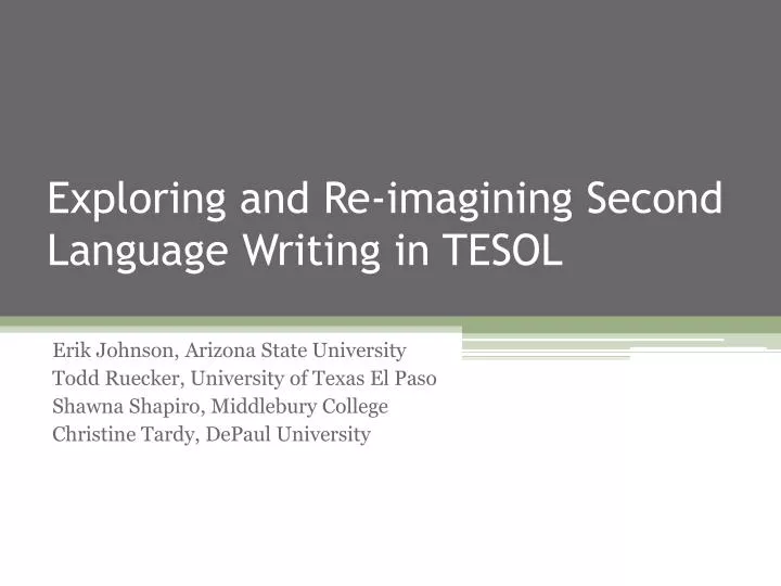 exploring and re imagining second language writing in tesol