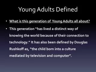 Young Adults Defined