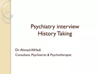 psychiatry interview history taking