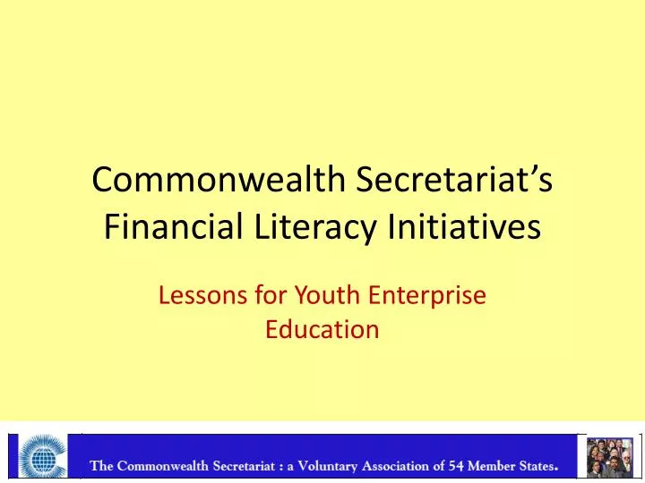 commonwealth secretariat s financial literacy initiatives