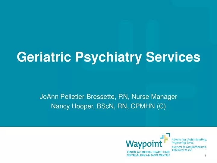geriatric psychiatry services