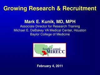 Growing Research &amp; Recruitment