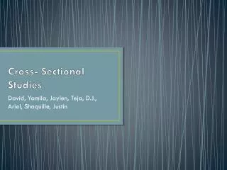 cross sectional studies