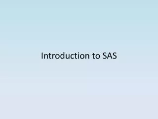 introduction to sas