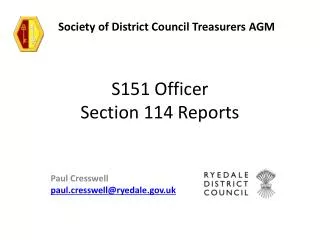 S151 Officer Section 114 Reports