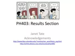 PH403: Results Section