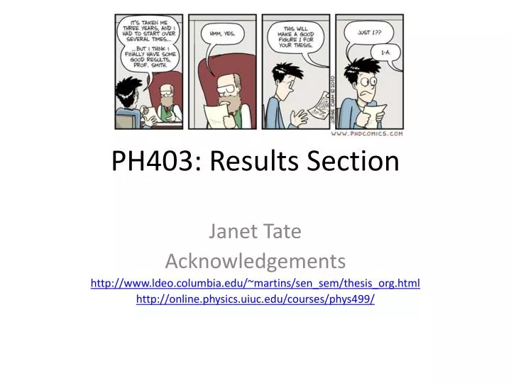 ph403 results section