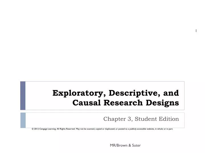 exploratory descriptive and causal research designs