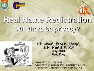 Real Name Registration Will there be privacy?