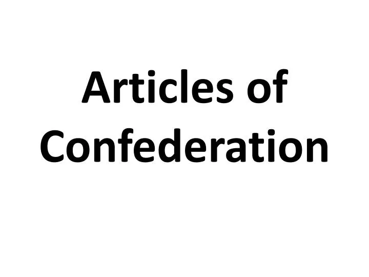 articles of confederation