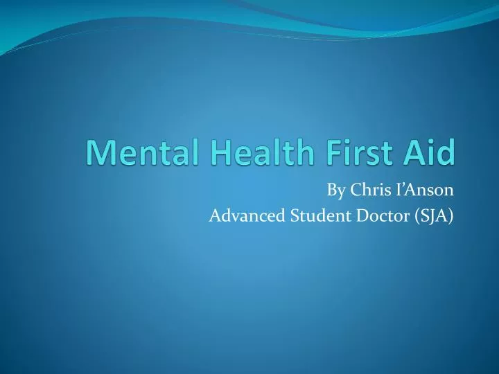 mental health first aid