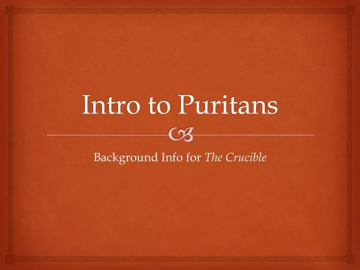 intro to puritans