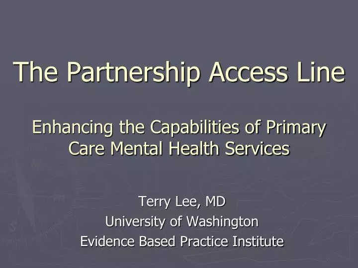 the partnership access line enhancing the capabilities of primary care mental health services