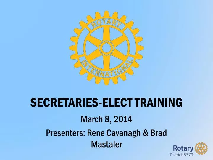 secretaries elect training