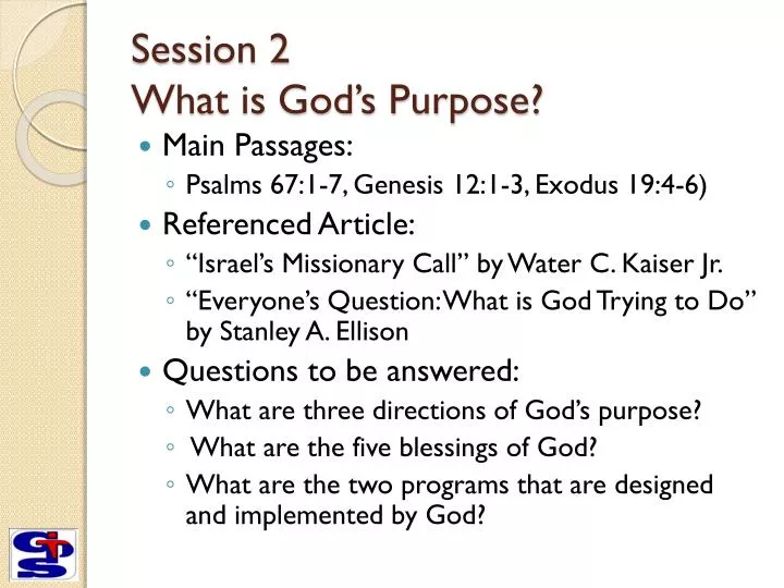 session 2 what is god s purpose