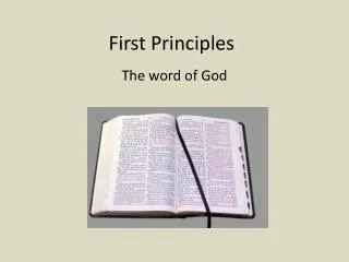 First Principles