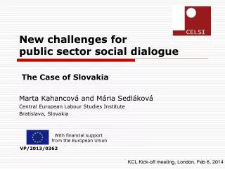 New challenges for public sector social dialogue