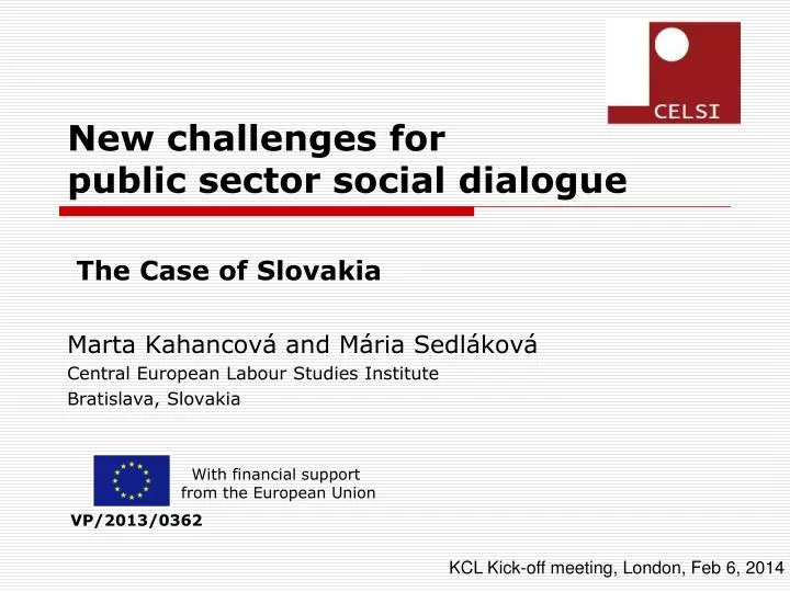 new challenges for public sector social dialogue
