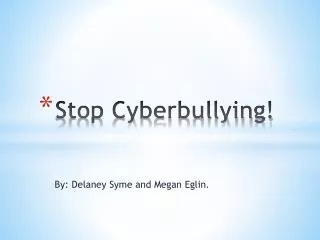 Stop Cyberbullying!