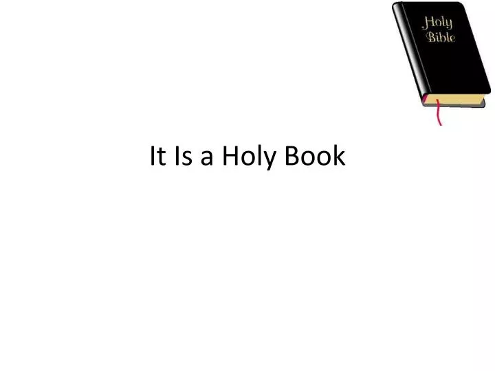 it is a holy book