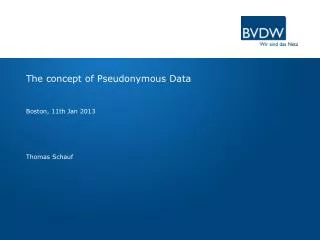 The concept of Pseudonymous Data