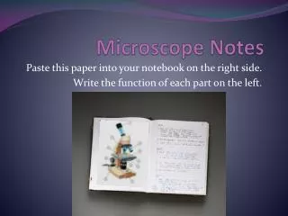 Microscope Notes