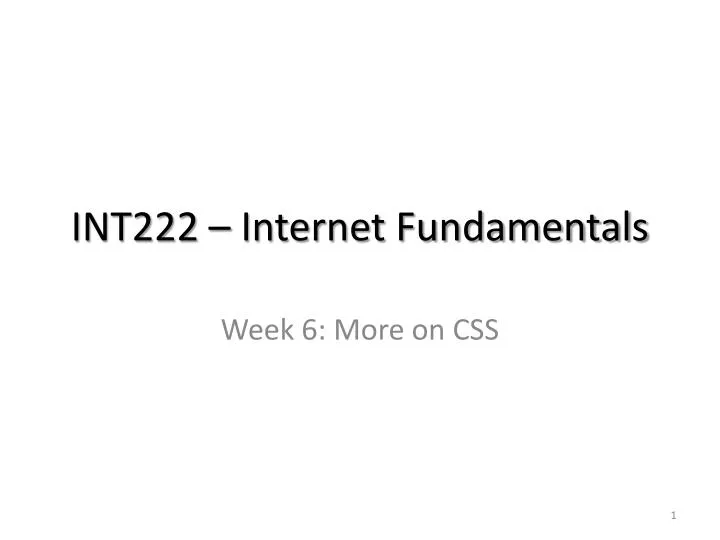 int222 internet fundamentals