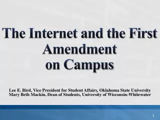 The Internet and the First Amendment on Campus