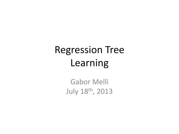 regression tree learning