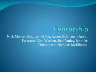 Censorship