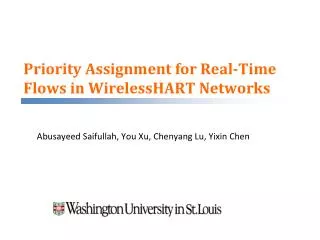 Priority Assignment for Real-Time Flows in WirelessHART Networks