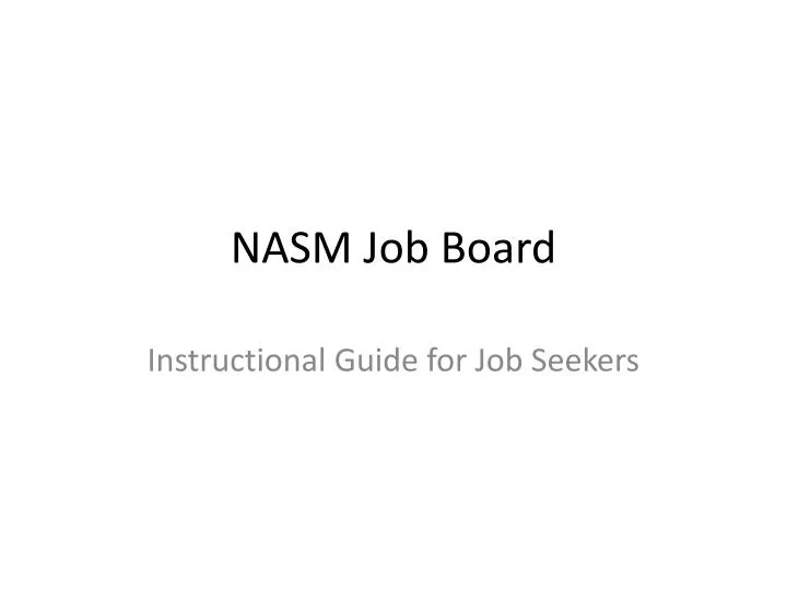nasm job board