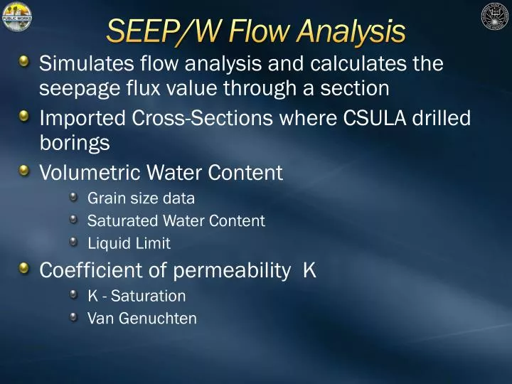 seep w flow analysis