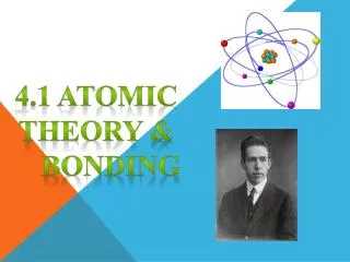 4.1 Atomic Theory &amp; BONDING
