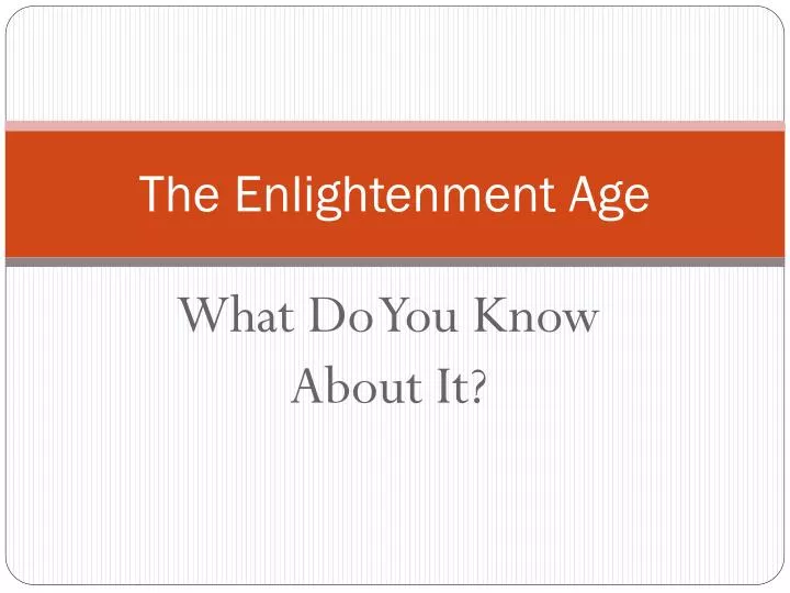 the enlightenment age