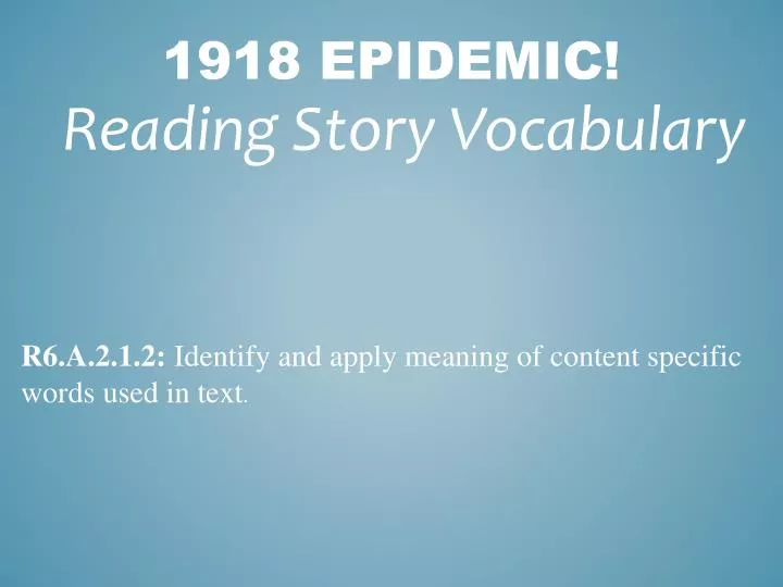 1918 epidemic