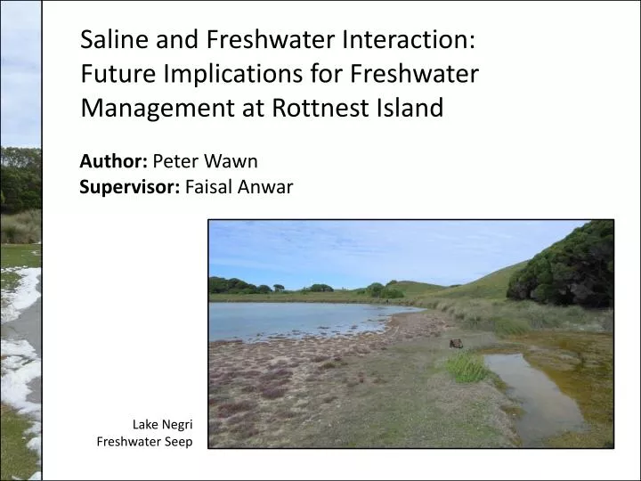 saline and freshwater interaction future implications for freshwater management at rottnest island