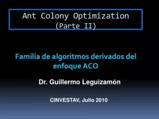 Ant Colony Optimization (Parte II)