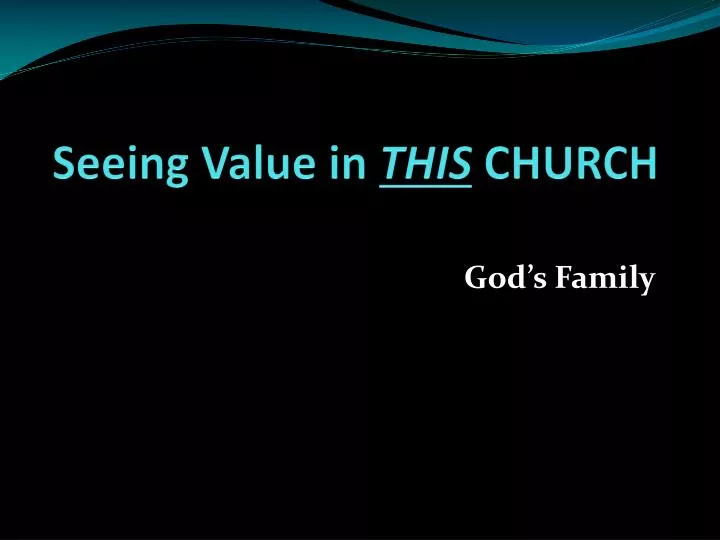 s eeing value in this church