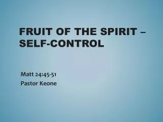 fruit of the spirit self control