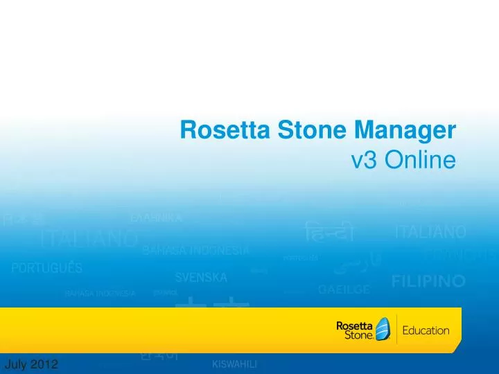 rosetta stone manager v3 online