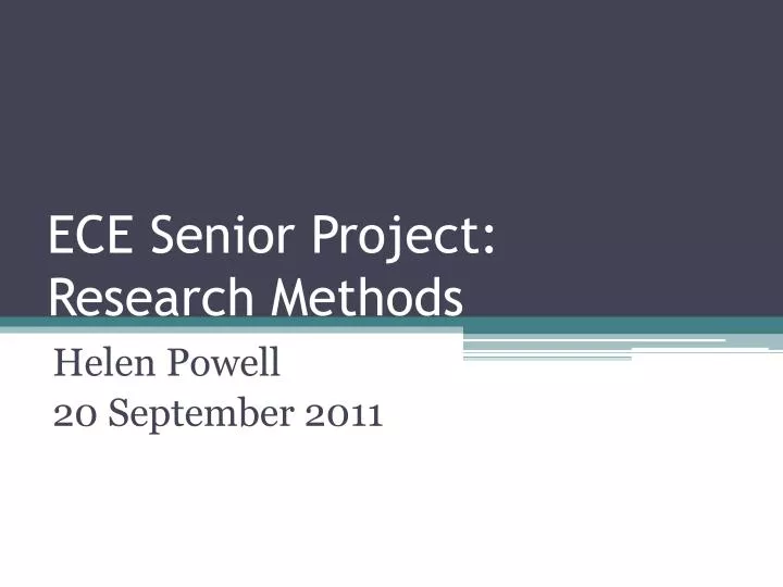 ece senior project research methods